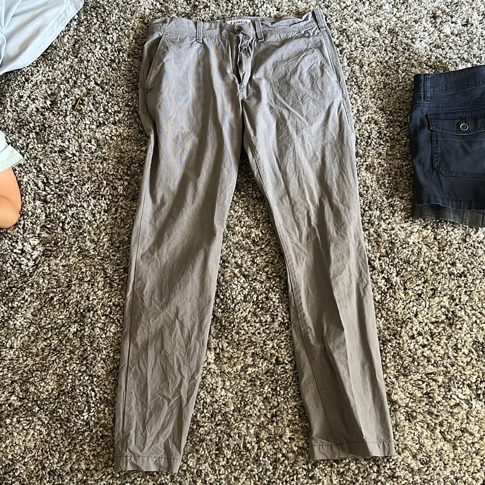 Men express pants, slim fit, size 32 x 30, grey